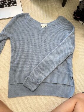 ruby moon Soft Sky Blue V-Neck Knit Sweater